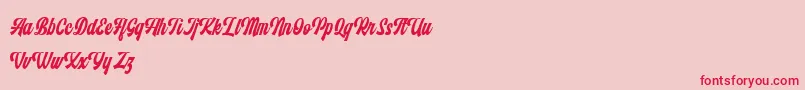 Fonte Monthelo – fontes vermelhas em um fundo rosa