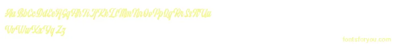 Шрифт Monthelo – жёлтые шрифты на белом фоне
