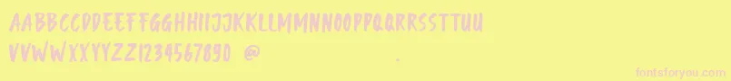 Monthey Brush Demo Font – Pink Fonts on Yellow Background