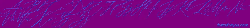 MonthGlade Font – Blue Fonts on Purple Background