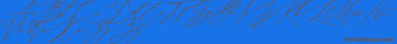 MonthGlade-Schriftart – Braune Schriften auf blauem Hintergrund