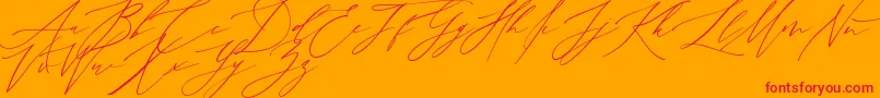 MonthGlade-Schriftart – Rote Schriften auf orangefarbenem Hintergrund