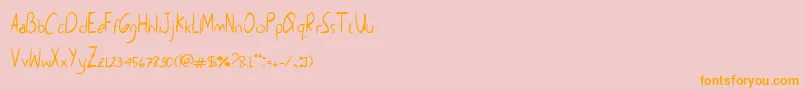 Montiss-Schriftart – Orangefarbene Schriften auf rosa Hintergrund