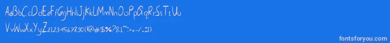 Montiss-Schriftart – Rosa Schriften auf blauem Hintergrund