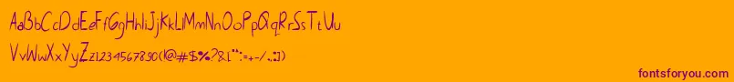 Montiss-Schriftart – Violette Schriften auf orangefarbenem Hintergrund