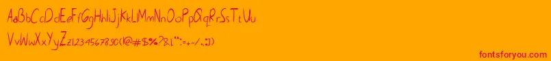 Montiss-Schriftart – Rote Schriften auf orangefarbenem Hintergrund