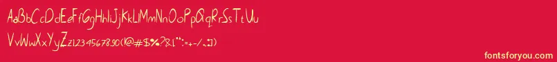 Montiss Font – Yellow Fonts on Red Background