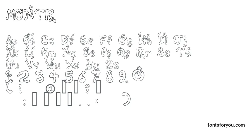 A fonte MONTR    (134839) – alfabeto, números, caracteres especiais