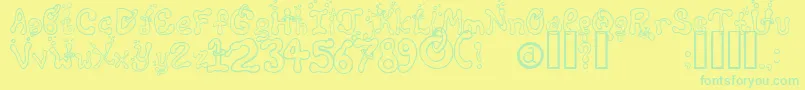 MONTR    Font – Green Fonts on Yellow Background