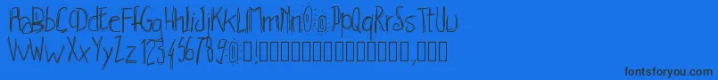 Pwhachures-Schriftart – Schwarze Schriften auf blauem Hintergrund