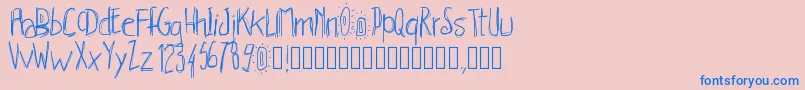 Pwhachures Font – Blue Fonts on Pink Background