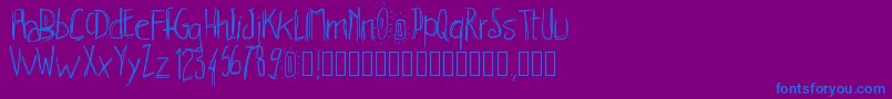 Pwhachures-Schriftart – Blaue Schriften auf violettem Hintergrund