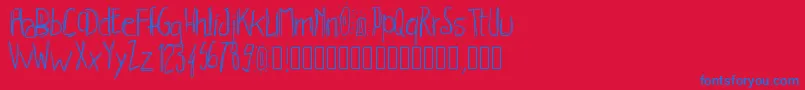 Pwhachures Font – Blue Fonts on Red Background