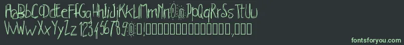 Pwhachures Font – Green Fonts on Black Background