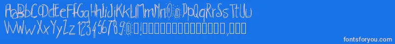 Pwhachures Font – Pink Fonts on Blue Background