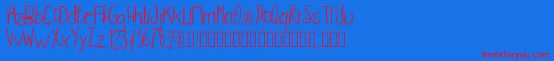 Pwhachures-Schriftart – Rote Schriften auf blauem Hintergrund