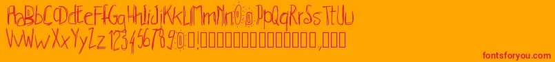 Pwhachures Font – Red Fonts on Orange Background