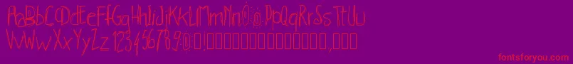 Pwhachures-Schriftart – Rote Schriften auf violettem Hintergrund