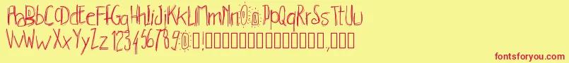 Pwhachures Font – Red Fonts on Yellow Background