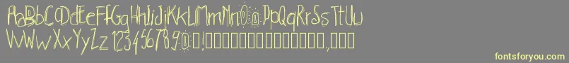 Pwhachures Font – Yellow Fonts on Gray Background