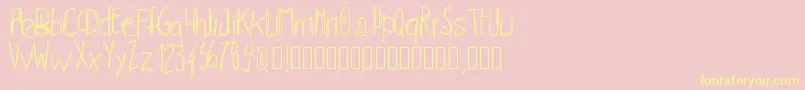 Pwhachures-Schriftart – Gelbe Schriften auf rosa Hintergrund