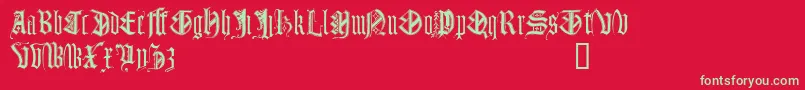 フォントMONUGD   – 赤い背景に緑の文字