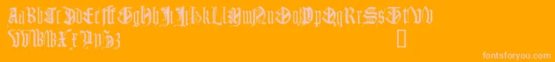 MONUGD  -Schriftart – Rosa Schriften auf orangefarbenem Hintergrund