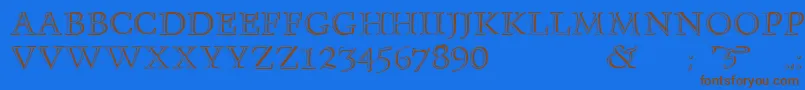 Monument Font – Brown Fonts on Blue Background