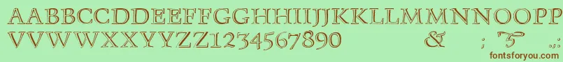 Monument-fontti – ruskeat fontit vihreällä taustalla
