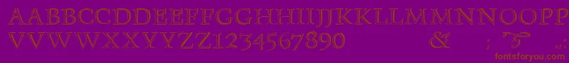 Monument-fontti – ruskeat fontit violetilla taustalla