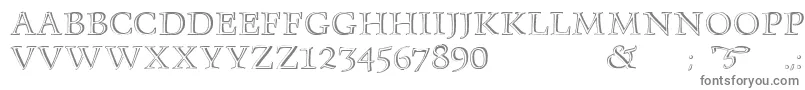 Monument-fontti – harmaat kirjasimet valkoisella taustalla