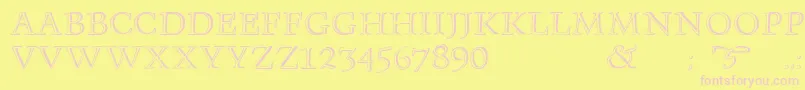 フォントMonument – ピンクのフォント、黄色の背景