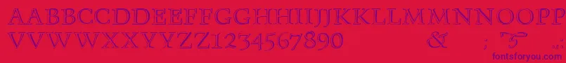 Monument-Schriftart – Violette Schriften auf rotem Hintergrund
