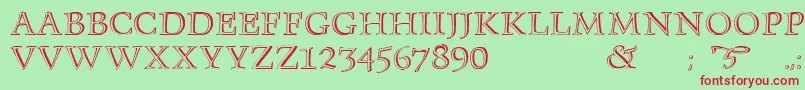 Monument Font – Red Fonts on Green Background