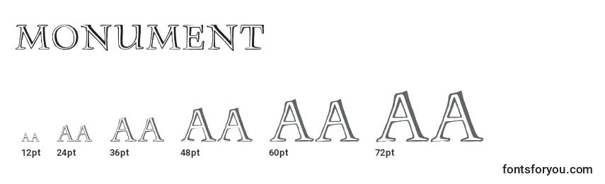 Monument (134841) Font Sizes