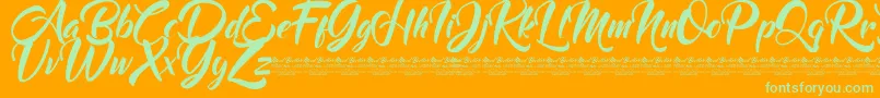 Mood Booster Demo Font – Green Fonts on Orange Background