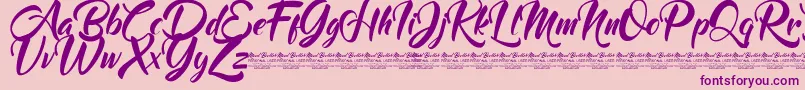 Fonte Mood Booster Demo – fontes roxas em um fundo rosa