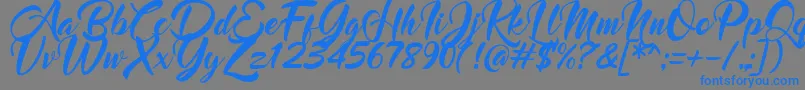 Mood Booster Italic Font – Blue Fonts on Gray Background