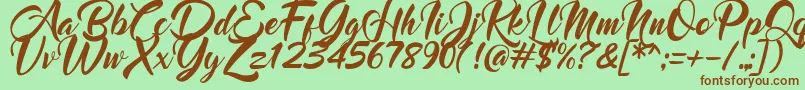 fuente Mood Booster Italic – Fuentes Marrones Sobre Fondo Verde