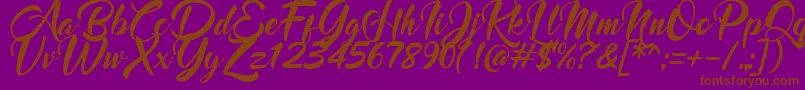 Mood Booster Italic-fontti – ruskeat fontit violetilla taustalla