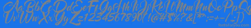 Mood Booster Italic-Schriftart – Graue Schriften auf blauem Hintergrund