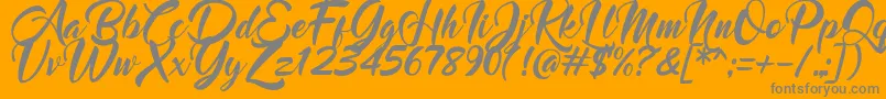Mood Booster Italic Font – Gray Fonts on Orange Background