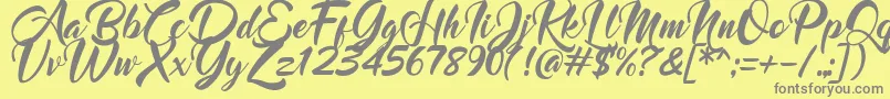 Mood Booster Italic Font – Gray Fonts on Yellow Background