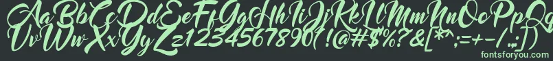 Mood Booster Italic Font – Green Fonts on Black Background