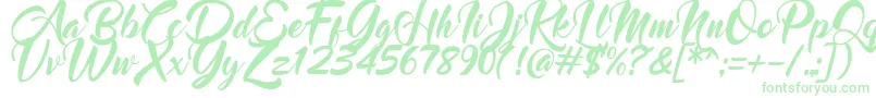 Mood Booster Italic Font – Green Fonts on White Background