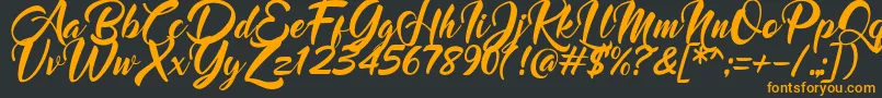 Mood Booster Italic Font – Orange Fonts on Black Background