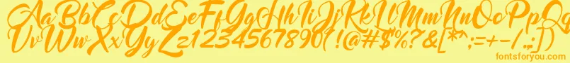 More about Mood Booster Italic Font Mood Booster Italic Font – Orange Fonts on Yellow Background