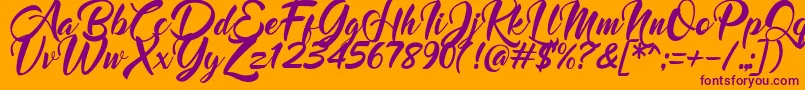 Mood Booster Italic Font – Purple Fonts on Orange Background