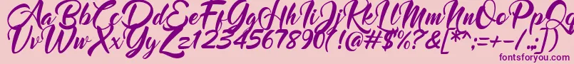 Mood Booster Italic Font – Purple Fonts on Pink Background