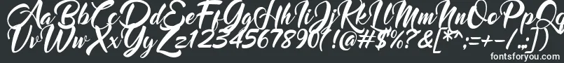 Mood Booster Italic Font – White Fonts on Black Background